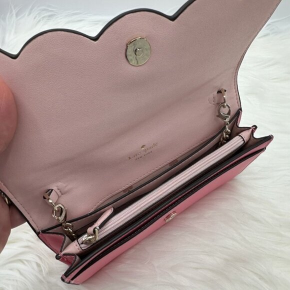 NWOT Kate Spade Gemma in Deep Hibiscus Smooth Leather Wallet on a Chain - Picture 12 of 15